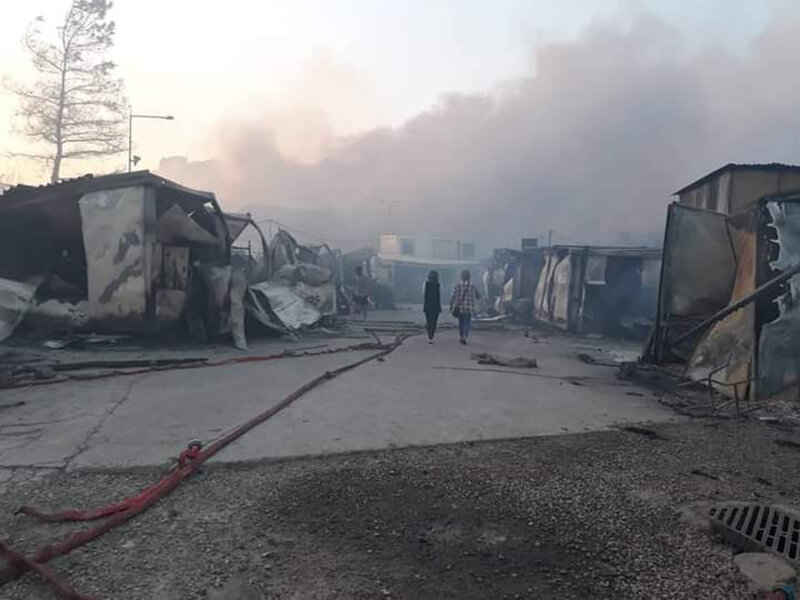 Camp Moria, Fires destroy Camp Moria, Christian Aid Ministries