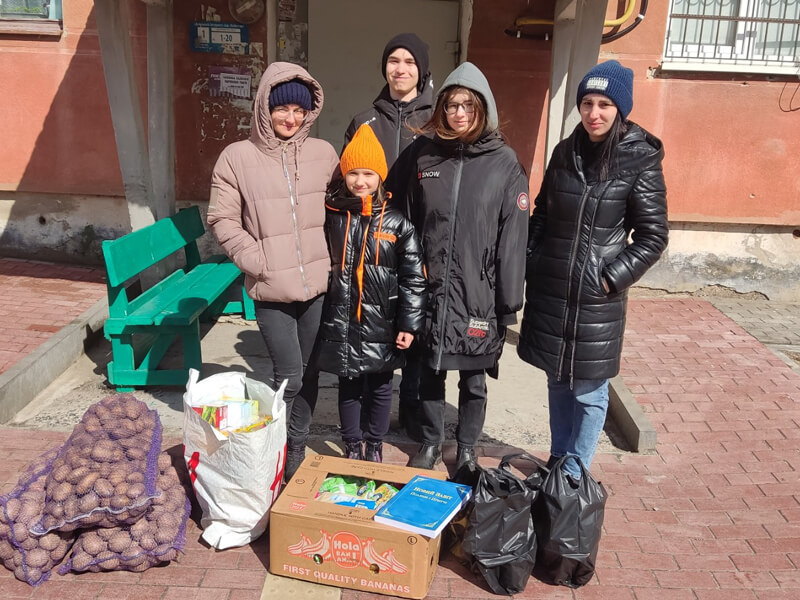 Displaced Ukrainian family