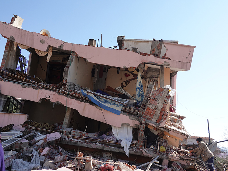 A destroyed home in Turkey.