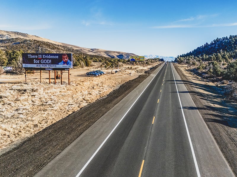 Billboard promoting evidence for God