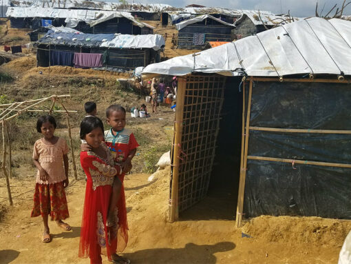 Children in Rohingya refugee camp