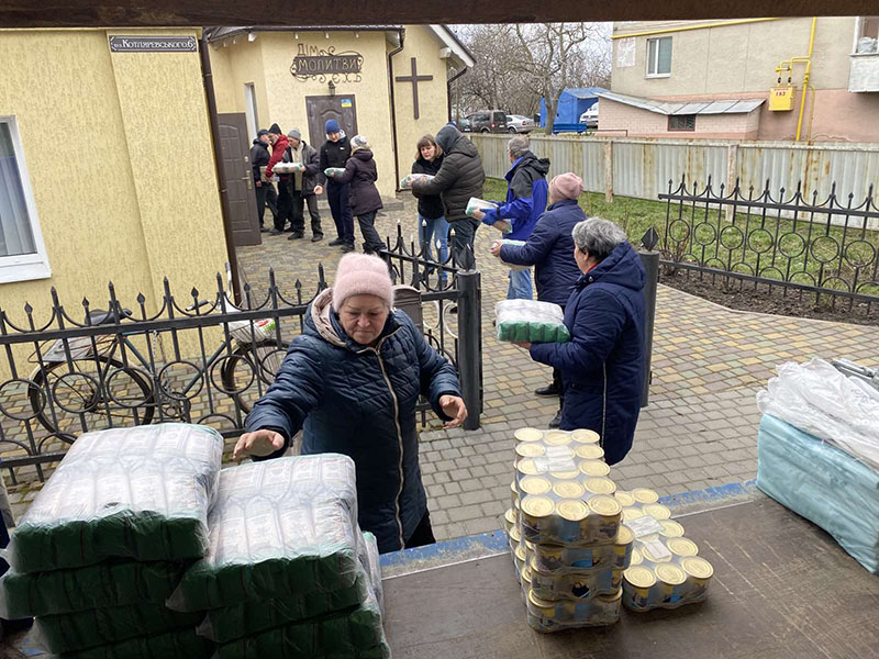 Many refugees at this Ukrainian church receive food and other essentials from CAM.