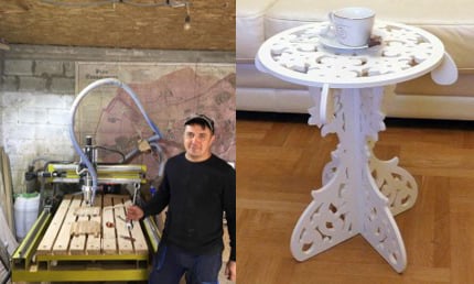 A talented pastor carves wooden stands, plaques, and other things for Ukrainian homes.