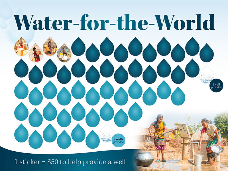 Water For The World chart with stickers